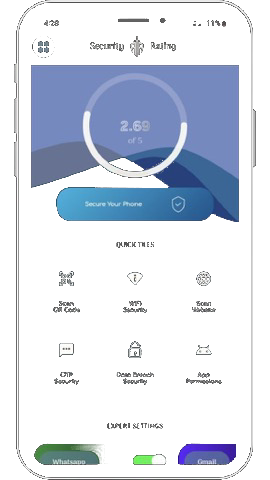 MobiArmour app security dashboard screenshot
